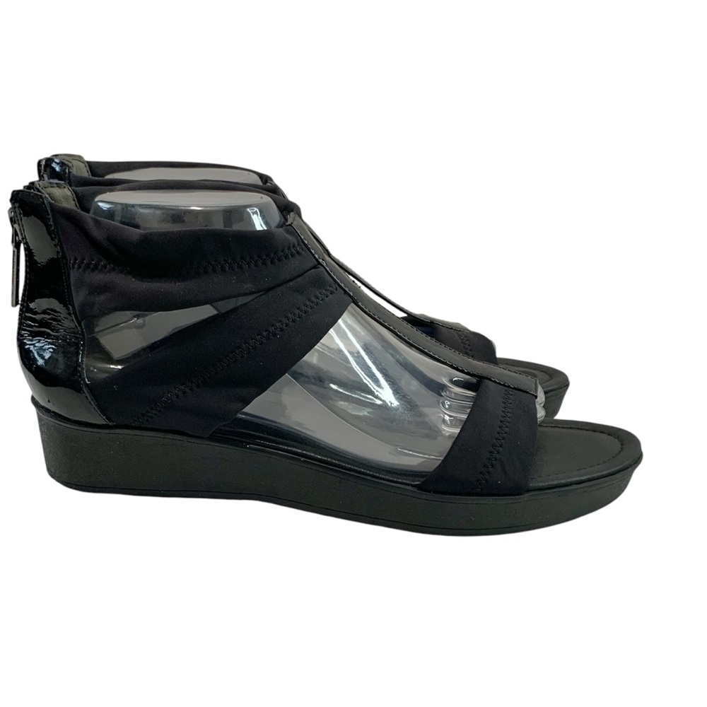 DONALD J PLINER Voni Patent Leather & Nylon Zip Back Women's Sandals - Picture 7 of 13